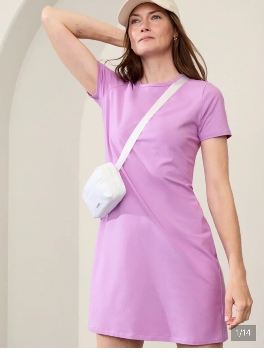 Athleta Essential Tee Dress Wildflower Purple
